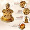 Betterminds Traditional Ganesha Kumkum Box, Sindoor dabbi with Flower Design, Gold Finish