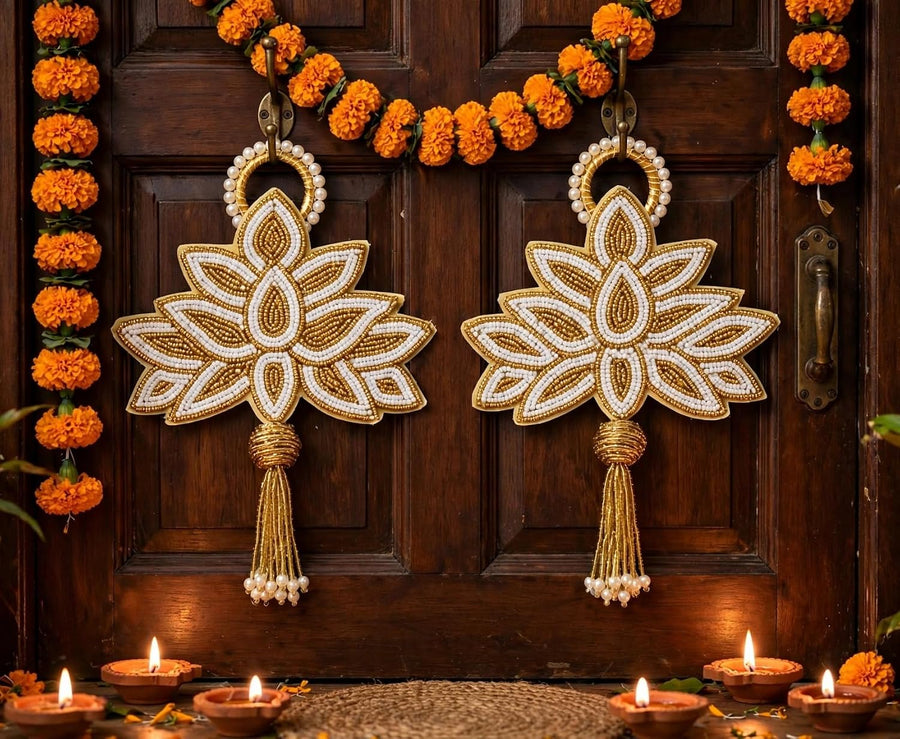 Betterminds Handmade Lotus Wall Hanging  Home Decor, Diwali Decoration, Pooja Room, Door Entrance, Festival Decor