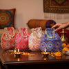 Betterminds Return gifts Women Potli Bags with Pearl Beading, Traditional Floral Design, Multicolour