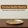 Betterminds Metal Return Gifts Women,Pooja thali, Aarti Plate for Pooja, Meenakari Stainless Steel Plate-11 inch
