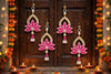 Handmade Pink Beaded Flower Wall Hanging, Home Decor