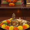 Betterminds Metal Kumkum Box For Return Gift, Traditional Design Radhakrishna Sindoor Dabbi,Multicolour