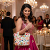 Betterminds Womens purse, Bags for ladies, Bridal bags. Floral design with Gold handle