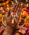 Pichwai Gomata with Vatsam Haldi Kumkum Bottle Holder - Cow and Calf MDF Haldi Kumkum for Pongal Return Gift