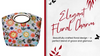 Betterminds Womens purse, Bags for ladies, Bridal bags. Floral design with Gold handle